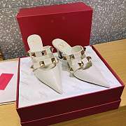 ROMAN STUD MULE IN CALFSKIN LIGHT IVORY 65 MM - 1