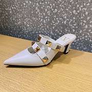 ROMAN STUD MULE IN CALFSKIN LIGHT IVORY 65 MM - 3