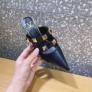 ROMAN STUD MULE IN CALFSKIN BLACK 65 MM - 2