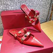 ROMAN STUD FLAT MULE IN CALFSKIN ROSSO VALENTINO - 2