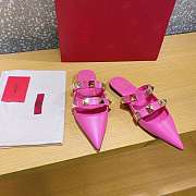 ROMAN STUD FLAT MULE IN CALFSKIN PINK - 6