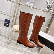 GUCCI Calfskin Buttons Lifford Knee High Boots Brown - 6