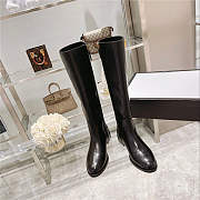 Gucci Black 598170 Double G Leather Knee Boots - 3