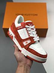 LV TRAINER SNEAKER ORANGE WHITE - 1