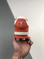 LV TRAINER SNEAKER ORANGE WHITE - 5