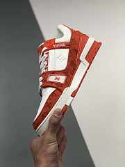 LV TRAINER SNEAKER ORANGE WHITE - 4