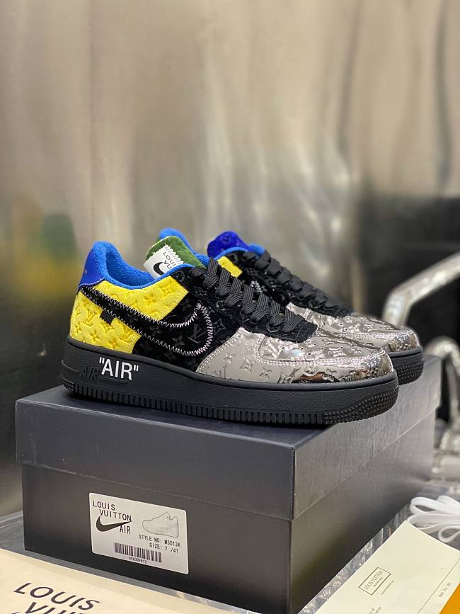 Louis Vuitton x Nike Air Force 1 Blue Yellow  - 1