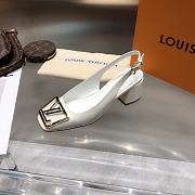 Louis Vuitton LV Women Madeleine Slingback Pump in White -Brown high heels  - 6