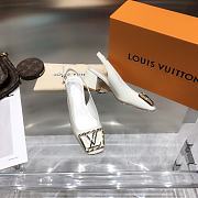 Louis Vuitton LV Women Madeleine Slingback Pump in White -Brown high heels  - 5