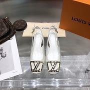 Louis Vuitton LV Women Madeleine Slingback Pump in White -Brown high heels  - 3