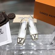 Louis Vuitton LV Women Madeleine Slingback Pump in White -Brown high heels  - 4