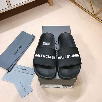 Balenciaga Pool Slide Sandal Black White