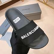 Balenciaga Pool Slide Sandal Black White - 5