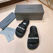 Balenciaga Pool Slide Sandal Black White - 6