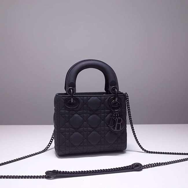 Dior Lady Mini Lambskin Bag Matte Black 24cm - 1