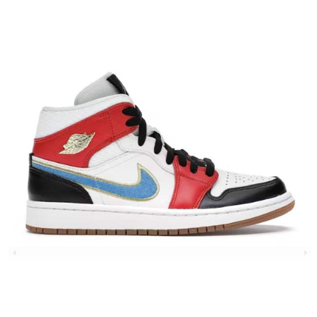 Air Jordan 1 Mid Sail Red Black Blue DC1426-100 - 1