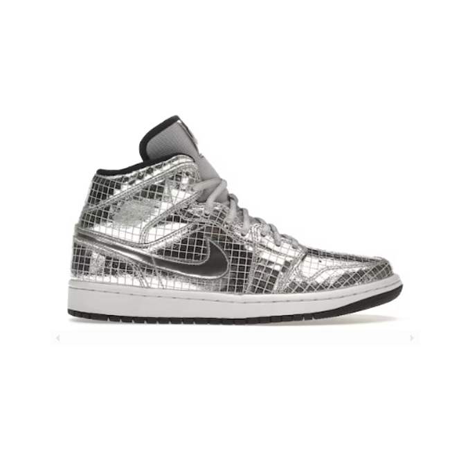 Air Jordan 1 Mid SE Disco Metallic Silver  CU9304-001 - 1