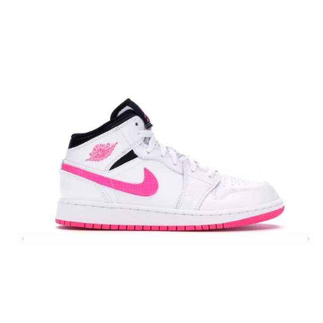 Air Jordan 1 Mid White Black Hyper Pink 555112-106 - 1