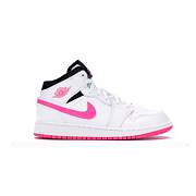 Air Jordan 1 Mid White Black Hyper Pink 555112-106 - 1