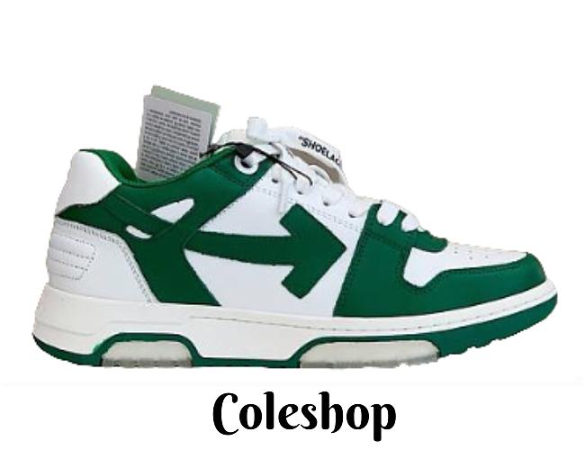 OFF-WHITE Out of Office Low Top Green Dirty White OMIA189R21LEA001 - 1