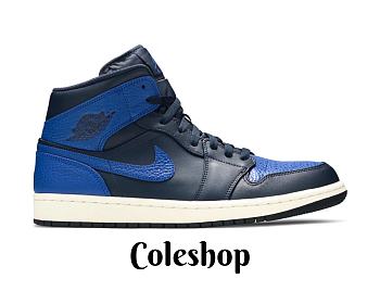 Air Jordan 1 Mid Obsidian Game Royal 554724-412