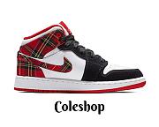 Air Jordan 1 Mid White Plaid 554725-607 - 1