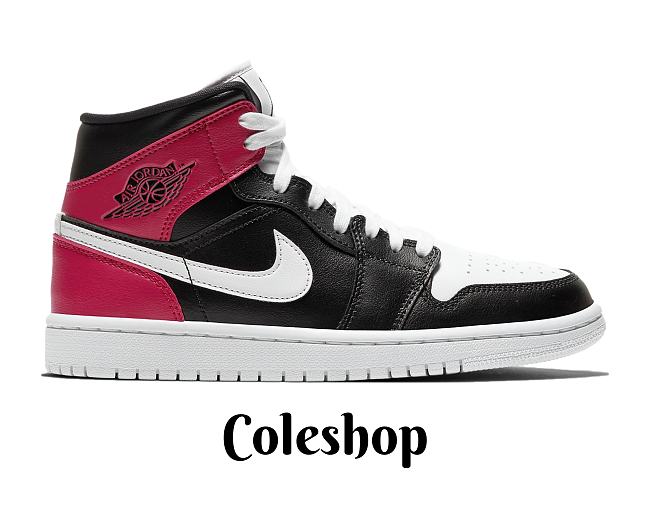  Air Jordan 1 Mid Black Noble Red BQ6472-016 - 1