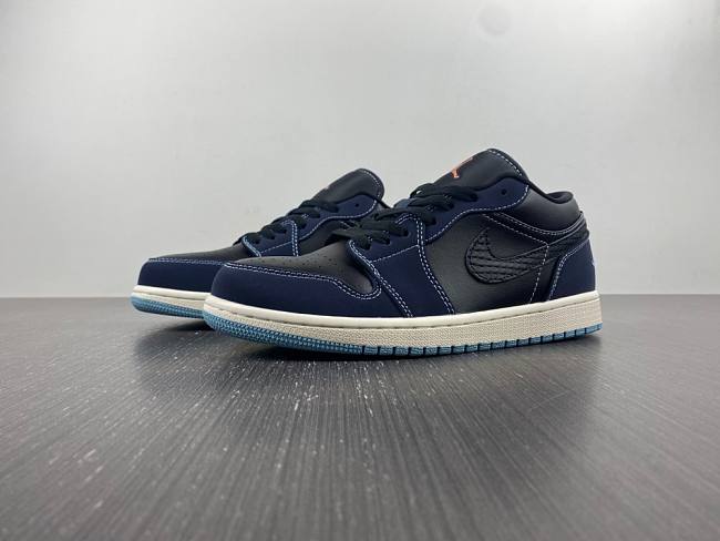 Air Jordan 1 Low Navy Black Snakeskin FJ5478-010 - 1